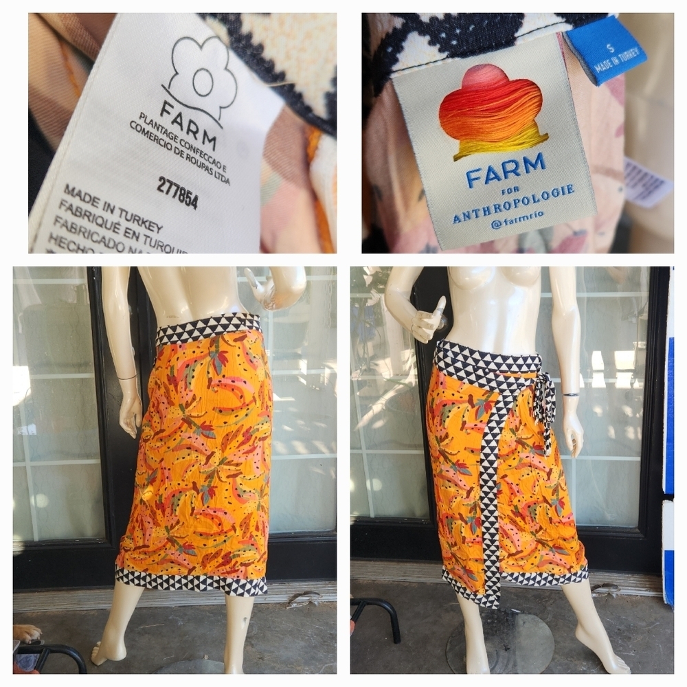 Vibrant Orange Patterned Skirt - Picture 2 of 2